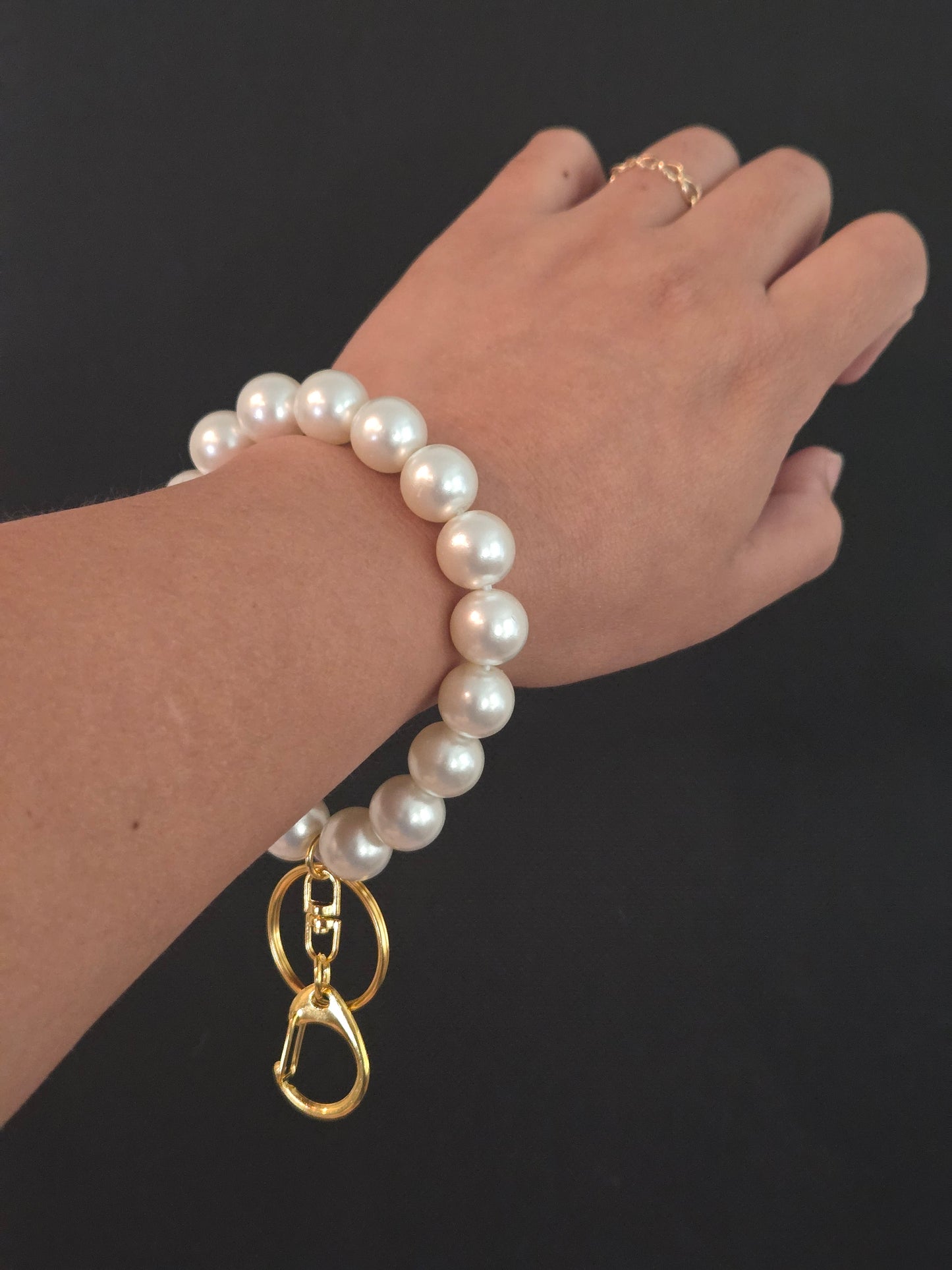 Faux Pearl Wristlet